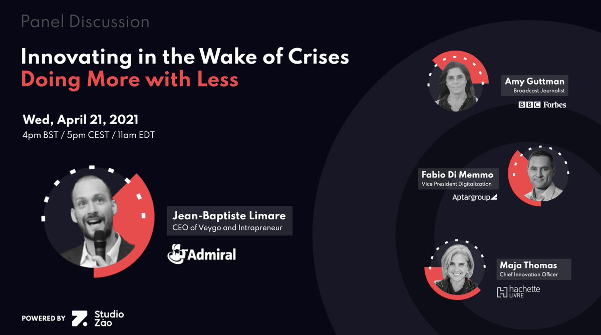 Jean-Baptiste Limare 👏 CEO of <a href="/VeygoUK/">VeygoUK</a> by @AdmiralGroup, an FTSE 100 company and one of the largest insurance providers for cars, home, travel insurance services in the UK is our next speaker for the 
upcoming discussion on #Intrapreneurship

Sign up 🔗bit.ly/Crisis-Innovat…