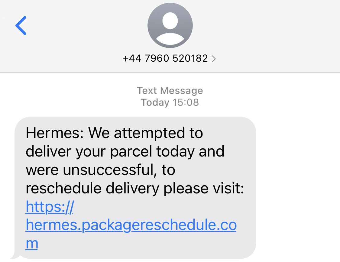 WhatifIWrite's tweet image. Another scam ⁦@Hermesparcels⁩  #scam