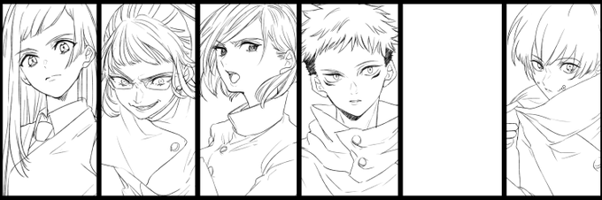 じゅじゅ見てた時に気になってた子を順番に落書きしてたんだけど、途中放置してしまったやつ 