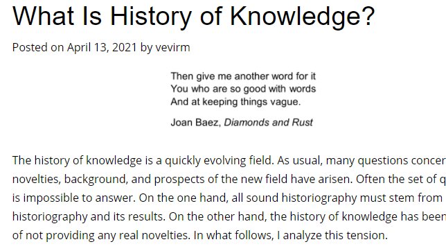 VeliVirmajoki's tweet image. *Link corrected*
What Is History of Knowledge? Some thoughts from today&apos;s reflection. #historyofknowledge #historyofscience #Knowledge blogit.utu.fi/futuresofscien…