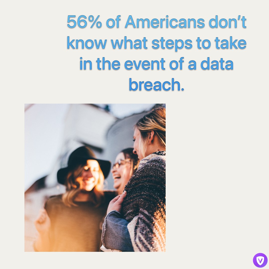 HelloVPNApp's tweet image. According to Varonis, 56% of Americans don’t know what steps to take in the event of a data breach. 
#IoT #hellovpn #vpn #AI #cybersecurity #dataleak #IP #infosec #BigData #malware #bitcoin #blockchain #privacy #proxy #Dubai #UAE #free #saudi #Anonymous #unblock #online #Internet