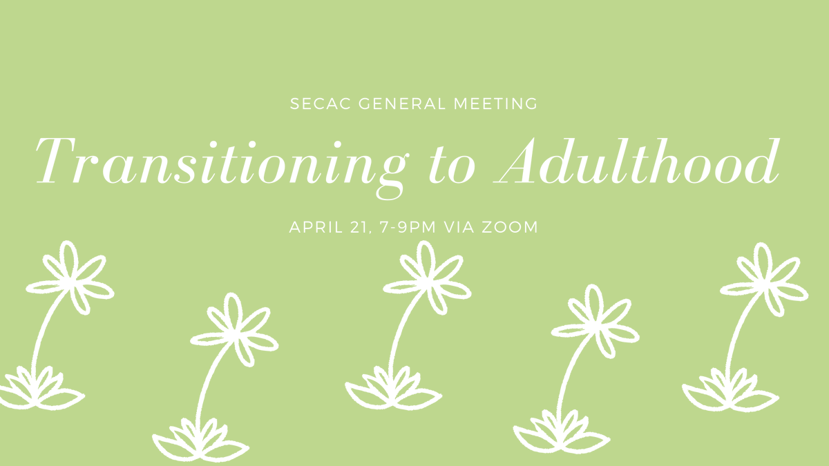 April 21, 7-9pm.  Presentation on transitioning out of the school system and executive board nominations. 
us02web.zoom.us/meeting/regist…