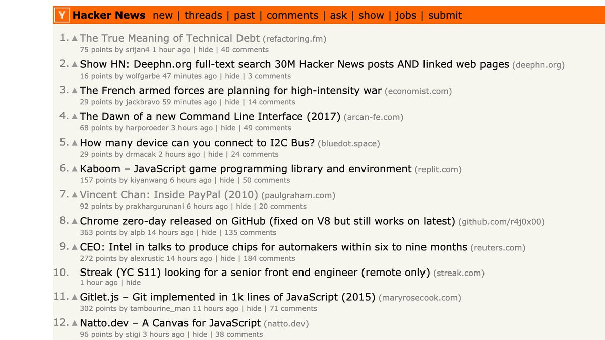 In December I published my take on Technical Debt — I explored what it is, why it happens and what you can do to counter it.

It was already popular, but today, after 4 months, it got somehow to the first place on Hacker News 😅🎉

Happy and grateful 🙏

refactoring.fm/p/the-true-mea…