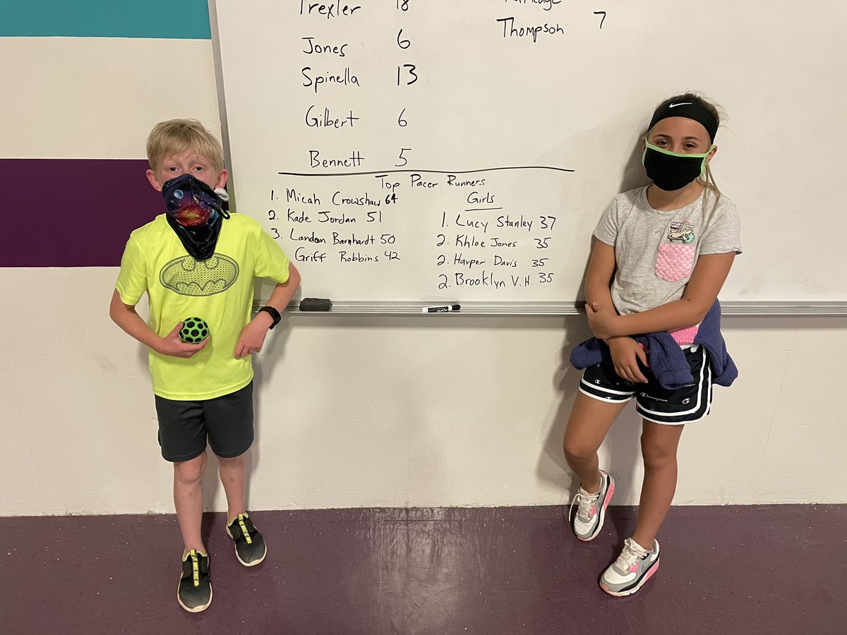 These 2 set records today in gym class on the Pacer Run.