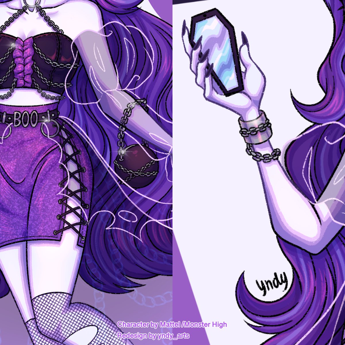 Monster High Spectra redesign! 💜👻⛓ #monsterhigh #spectra