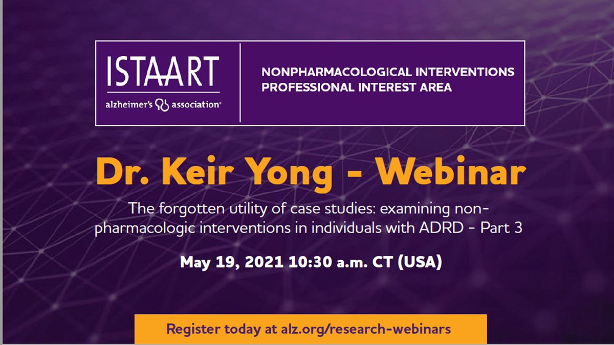 KeirYong's tweet photo. Join part 3 of a series on case studies of individuals informing Nonpharmacological Interventions: thank you #NPIPIA @ISTAART for the opportunity to discuss developing strategies to manage dementia related visual changes. Free registration here (May 19th): https://t.co/2VRq8YlmLk https://t.co/fOjwIWrylP