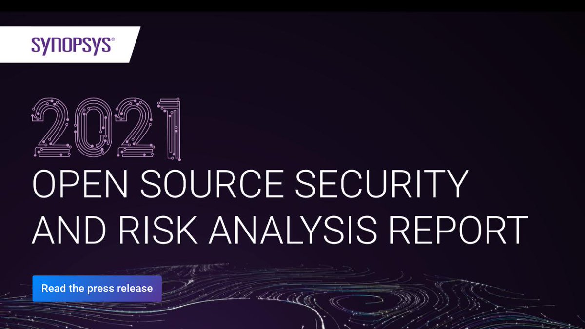 🚨PR Alert! : #SynopsysCyRC releases the 2021 #OSSRA report. 

Read the full press release below to learn about this year's latest findings surrounding open source security and risk analysis: ow.ly/QFt4102GwAq