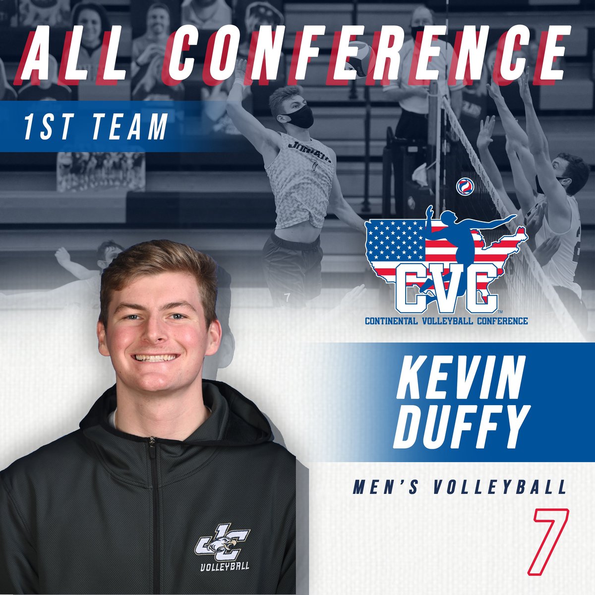 JuniataEagles's tweet photo. Congratulations to junior, Kevin Duffy on being named to the CVC All-Conference first team! #jcmvb #goeagles https://t.co/9I1i9cRdg5