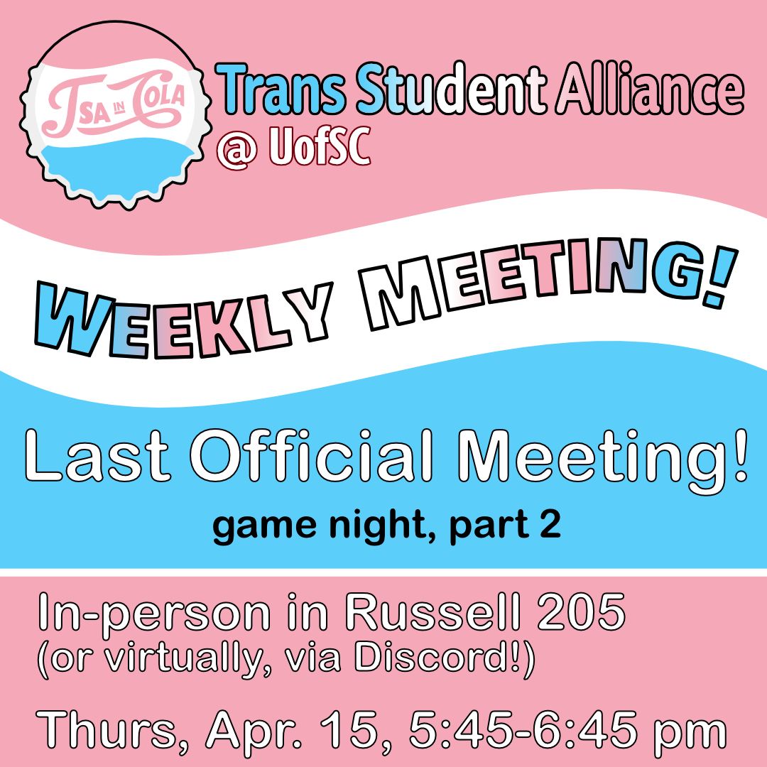 We’re in the final stretch, folks. Our last official meeting will be this week, on Thursday, April 15th, in Russell 205 and on the voice channel. We’ll be playing games again for those who missed last week! (We’ll get your jackets to you later, since they won’t have arrived yet.)