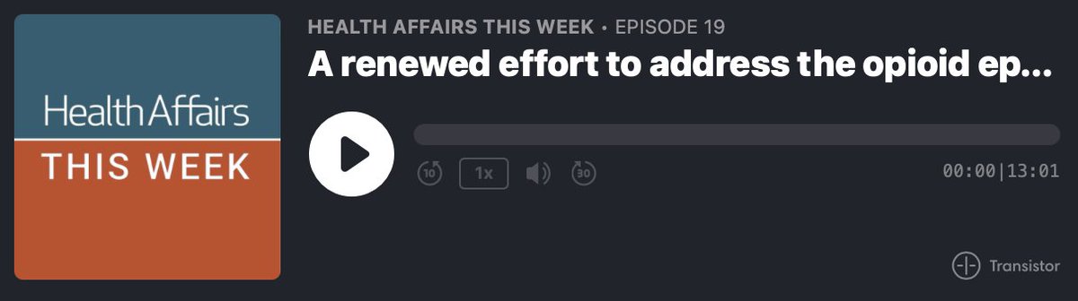 Health Affairs' Leslie Erdelack and Vabren Watts discuss on the Public Health Affairs This Week Podcast, the latest federal effort to address the opioid crisis. Listen here: ow.ly/LxP250EmKUB 
 #menthalhealth #opioidcrisis #healthaffairs #recovery