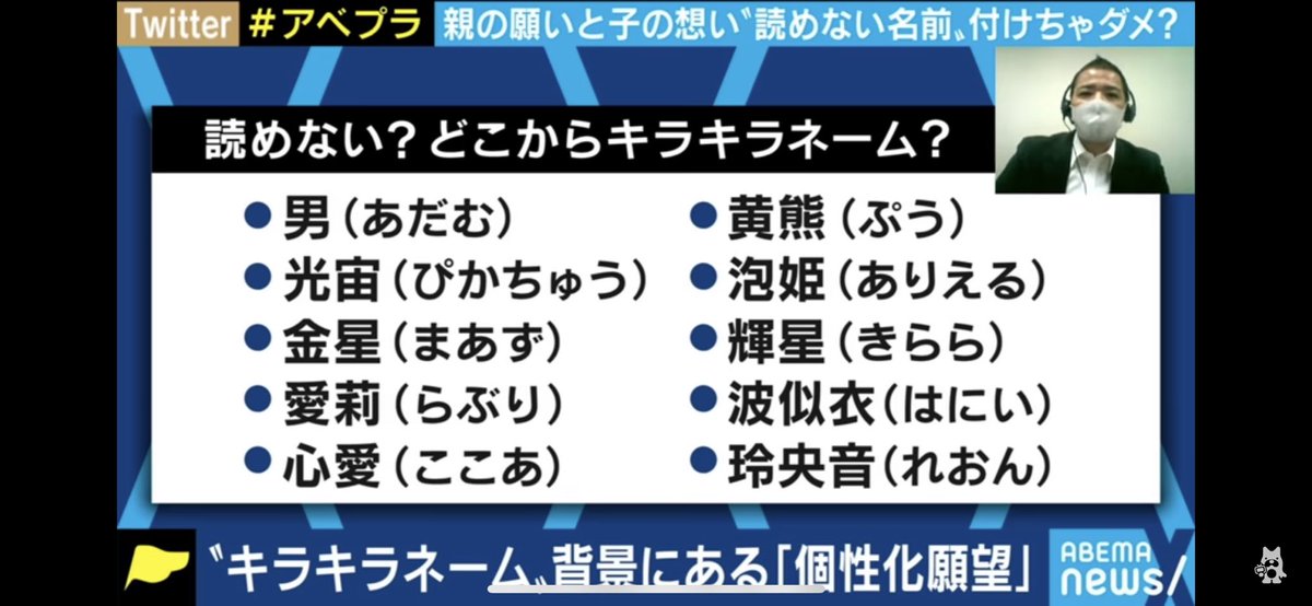 秋平 しゅうへい 北海道人 در توییتر もう目に見えて馬鹿っぽいだろ こんな名前を子供につける親は 頭の中が中学2年生で止まってるんじゃ ないか キラキラネーム ひろゆき 名付け親は頭が良くない可能性 発言が物議 読めない名前 は当たり前 キラキラと