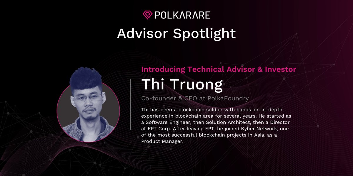 PolkaRare's tweet photo. We are happy to onboard @thi_pkf as our Technical Advisor who will be guiding us in our @Polkadot ecosystem journey.

https://t.co/EuAcebJ0uN

@PolkaFoundry #NFTsForEveryone https://t.co/aM9ZL10wVB