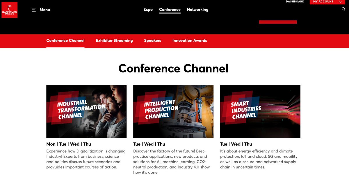 .<a href="/hannover_messe/">HANNOVER MESSE</a> is the world’s leading tradeshow for industrial technology. We're very proud to partner with <a href="/deutschemesse/">Deutsche Messe</a> this week to power audience chat, reactions, polls and updates in the event. The conference is live now on: hannovermesse.de/en/