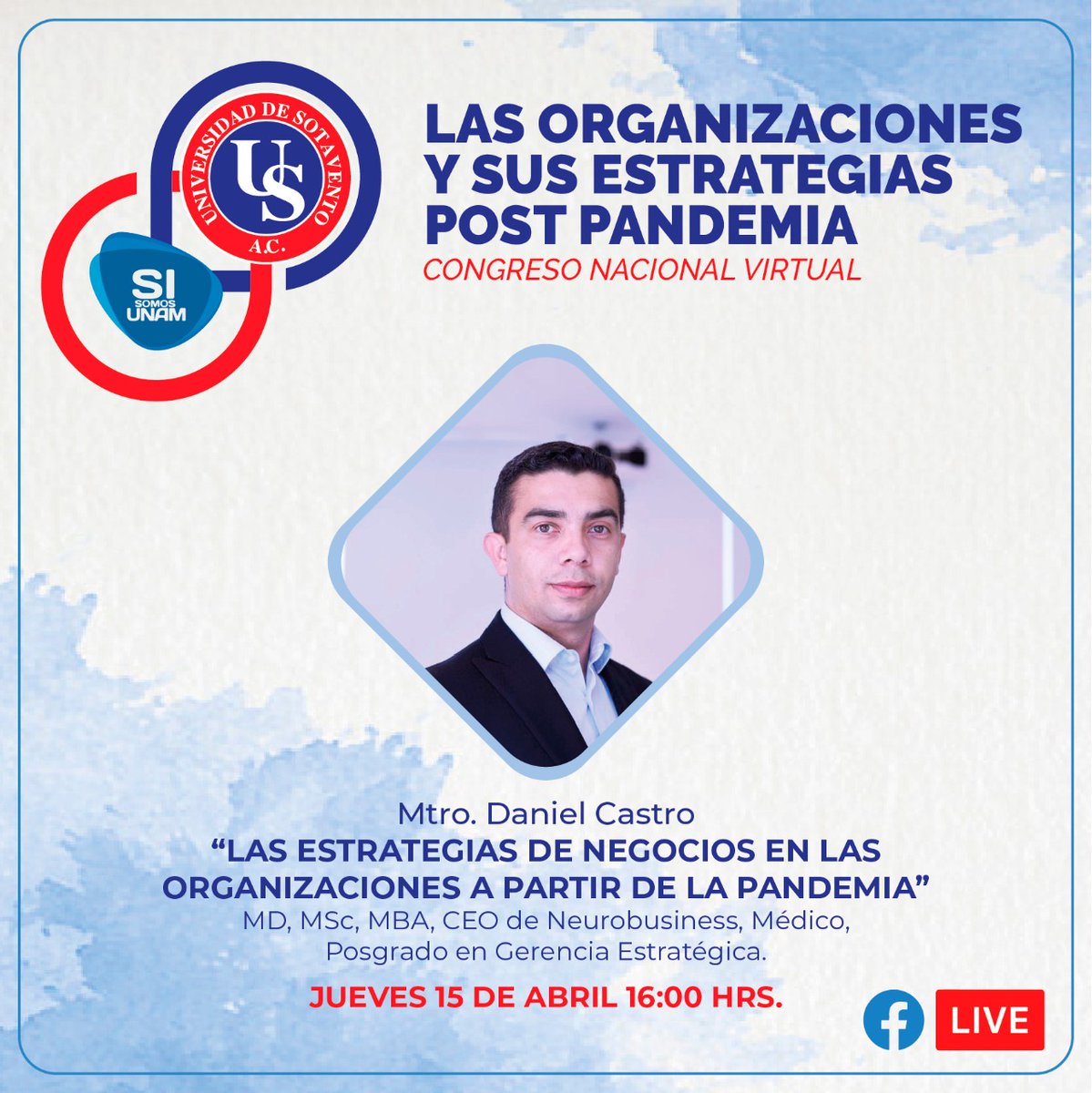_usotavento's tweet photo. @UsPosgrado organiza el #CongresoNacional Virtual "Las Organizaciones y sus Estrategias Postpandemia" este 15 y 16 de abril.
Contacto: rcastillo@us.edu.mx
Registro en linea: https://t.co/sIUABKvwky
#Coatza #Coatzacoalcos #Minatitlán #Nanchital #AguaDulce #LasChoapas #Ixhuatlán https://t.co/36vHckQ3R8