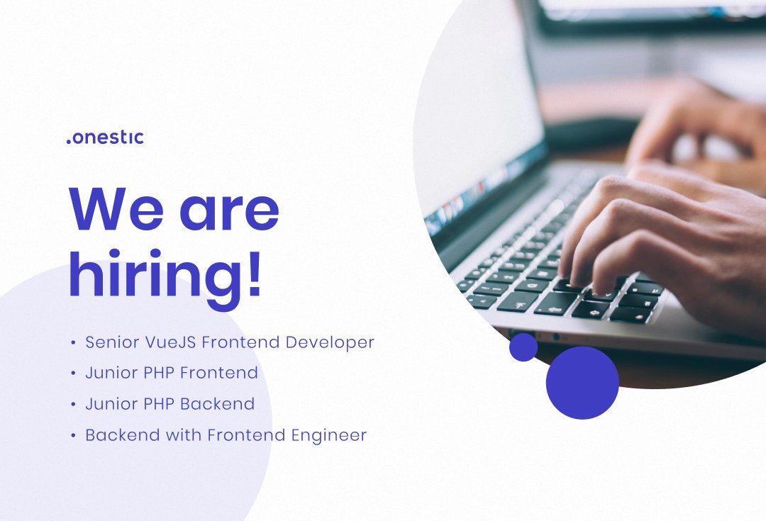 #Empleo #Job #WeAreHiring 

📡📡📡BUSCAMOS:

👉 Senior VueJS Frontend Developer
👉 Junior PHP Frontend
👉 Junior PHP Backend
👉 Backend with Frontend Engineer

Toda la info aquí 🔍
notion.so/Onestic-Jobs-P…