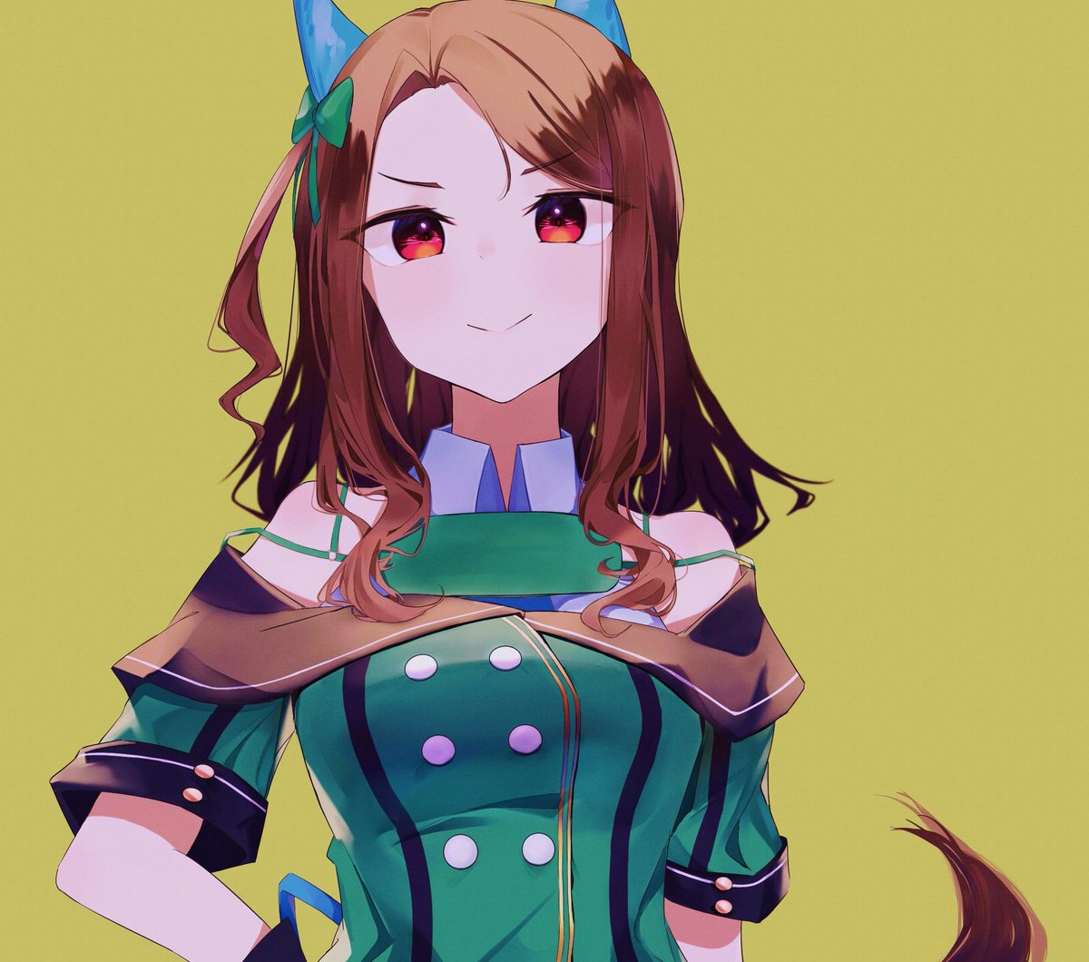 king halo (umamusume) 1girl solo animal ears horse ears brown hair tail horse girl  illustration images