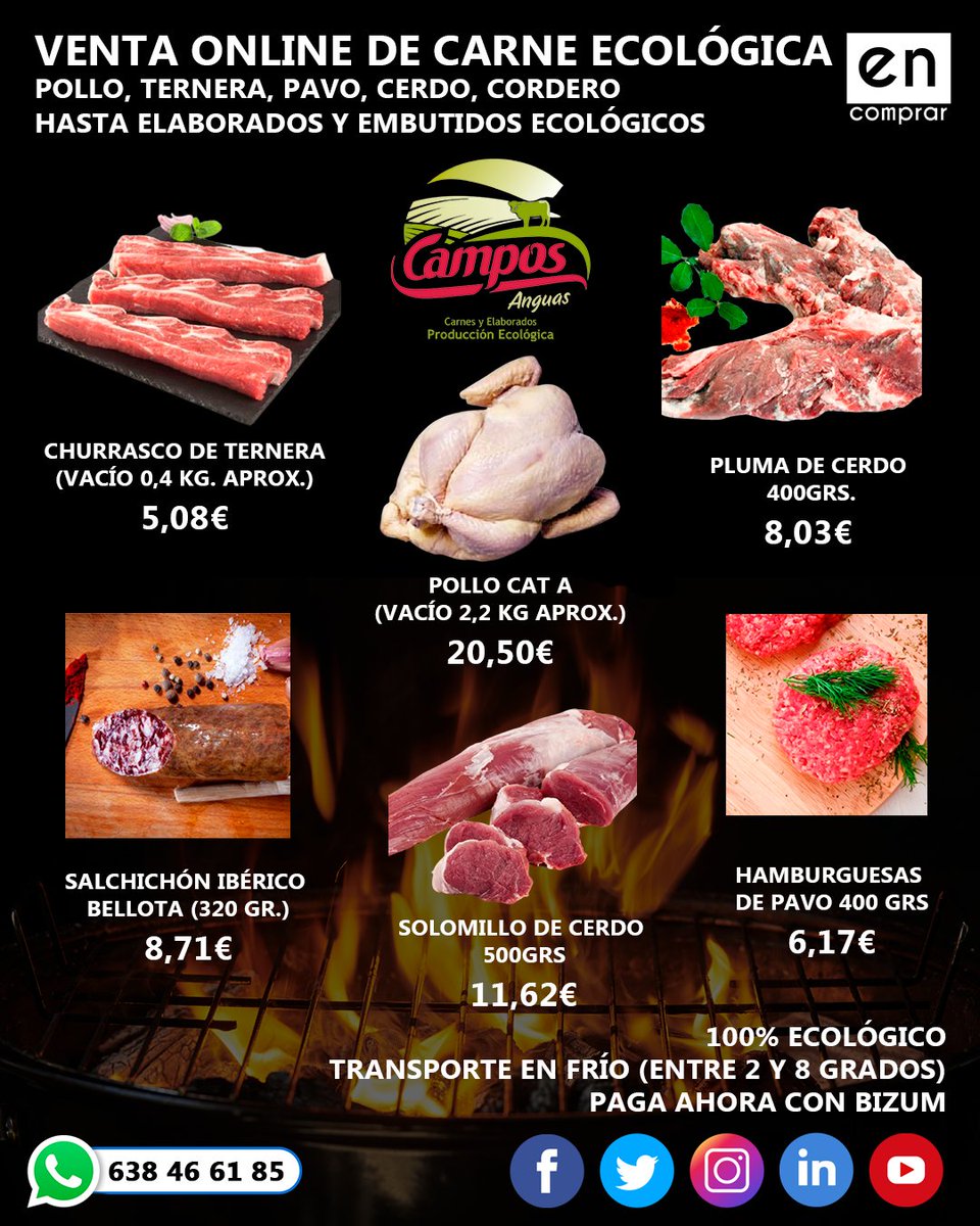 encomprar's tweet photo. Prueba la carne ecológica Campos, máximo sabor y máxima calidad a los mejores precios.
Carne 100 % natural, nutritiva, sabrosa y sana. Transporte en frio, entre 2ºC y 8ºC.
https://t.co/wALcAWjZFp
#encomprar #carne #carnecologica #carnesana https://t.co/DnCcI3DZa7