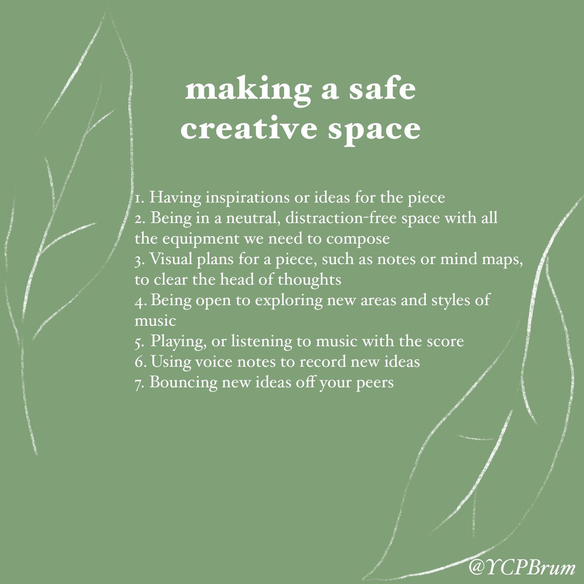 When asked on what they believed made a creative space safe, here's what our students said ☁️