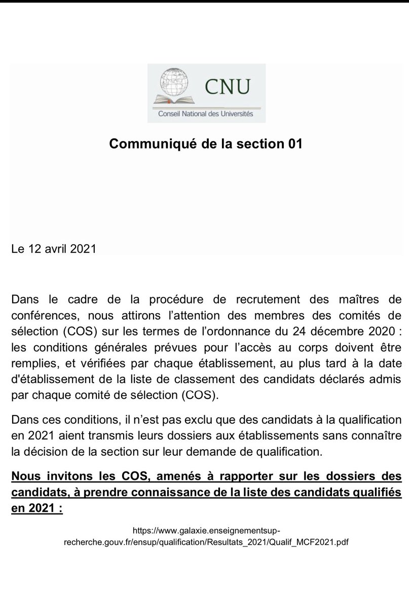 👉 Recrutement MCF : à l’attention des comités de sélection
