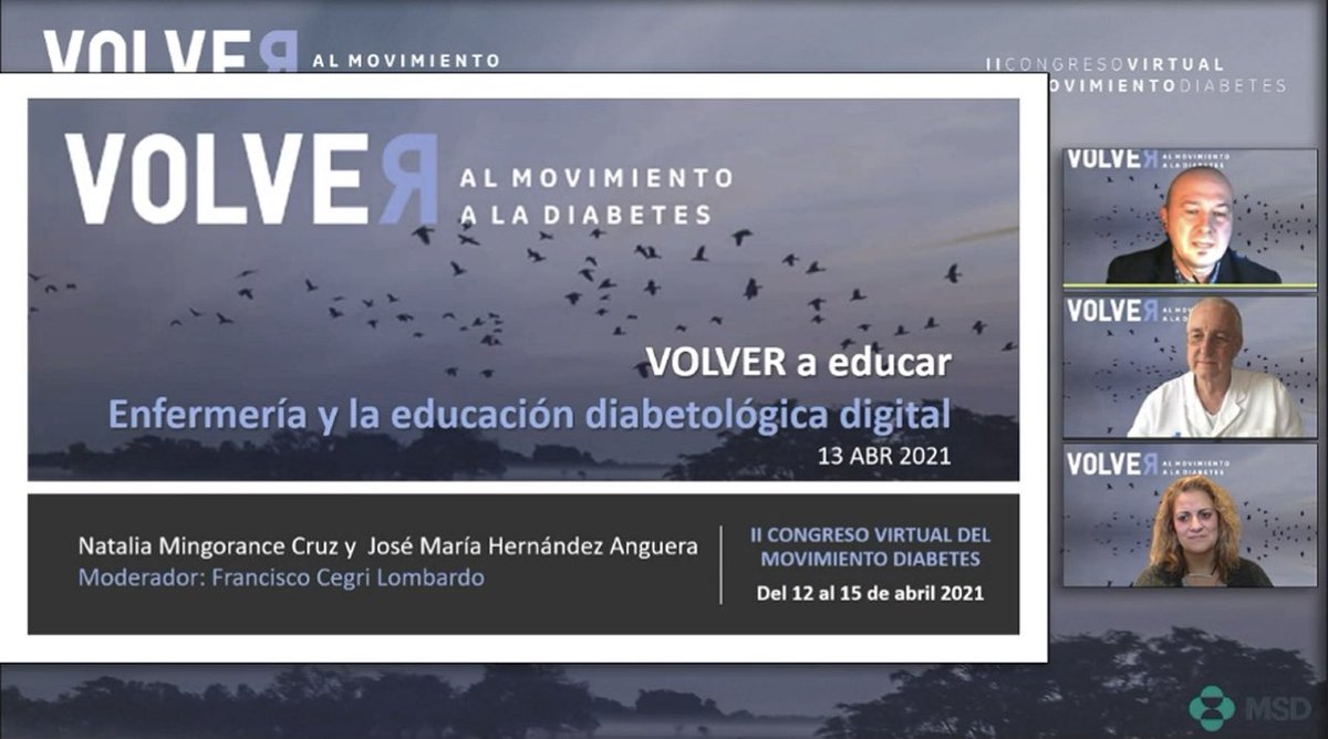 CristobMorales's tweet photo. “Enfermeria y la Educación Diabetologíca Digital” #VolverAEducar #MovimientoDiabetes #CongresoVirtualMSD @NatMingorance @pacocegri 👏🏻👏🏻👏🏻👏🏻👏🏻  Ahora más que nunca es importante invertir en salud, invertir en Ed.Diabetologica https://t.co/bCEf5KNa1N
