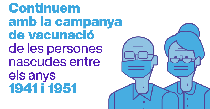 salutcat's tweet photo. Continuem vacunant contra la COVID-19 les persones nascudes entre 1942 i 1951. El teu CAP contactarà amb tu per concretar-te el dia, l'hora i el lloc.