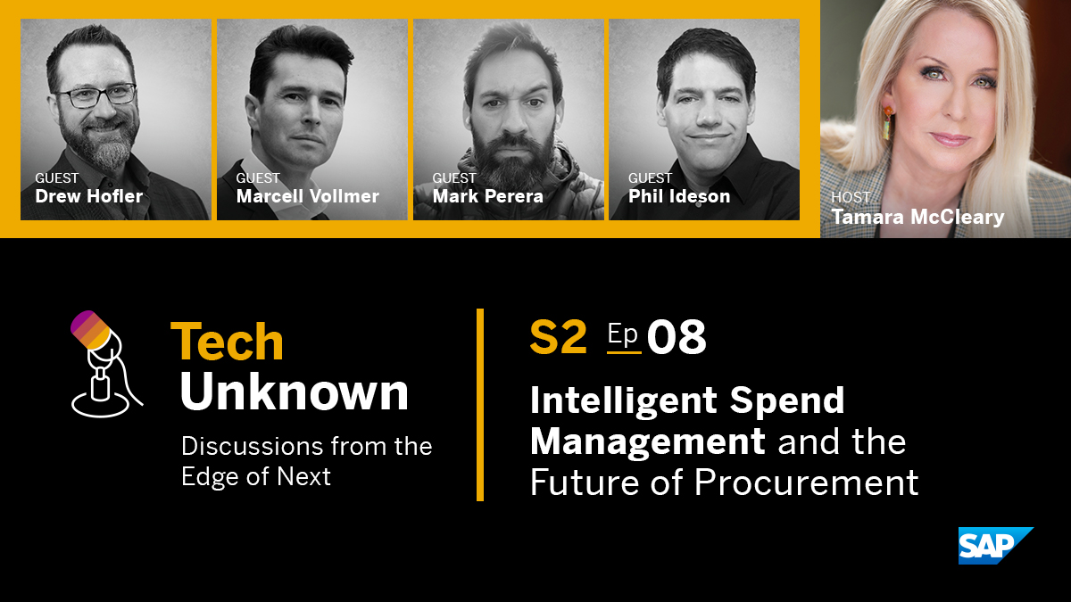 TamaraMcCleary's tweet image. Join me on @SAP’s #TechUnknown #podcast as we explore how to build flexibility and resilience in #procurement for the future with Drew Hofler, Phil Ideson, @markperera and @mvollmer1: bit.ly/3hNPA2W #supplychain