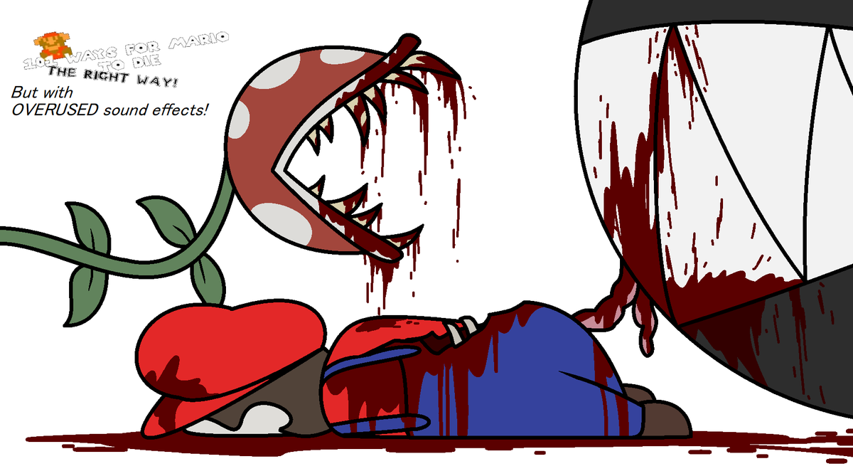 LaArtist322's tweet photo. 🔞Eating over the corpse of a hero. #SuperMario #gore #digitalart #piranhaplants #chompchain https://t.co/691VypYuGV