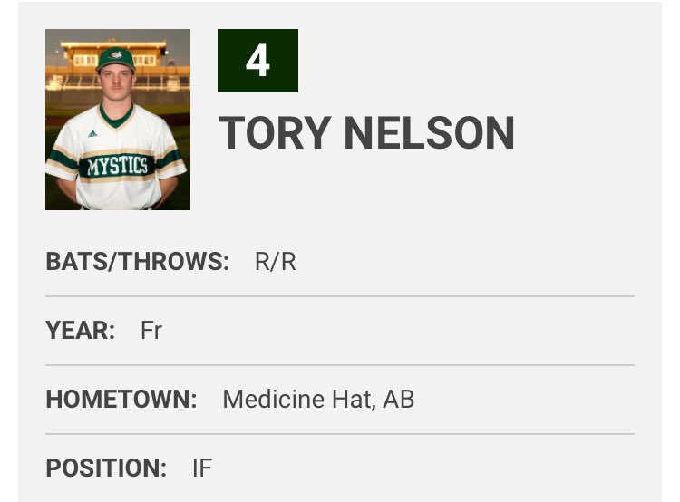 MysticsBaseball's tweet photo. Up next for our summer spotlight is @tory_n4 
Tory will be playing summer collegiate ball in the @wcbleague for the @mhmavericks 
🇨🇦
#RollStics 🔮 https://t.co/kjooaOJeJq