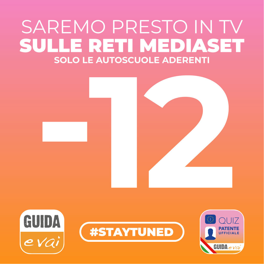 Guida e Vai approda in #TV 📺 sulle reti Mediaset. Presto il brand della famiglia di #autoscuole vincenti sarà sui canali più visti dai ragazzi e dalle famiglie italiane. #scuolaguida #drivingschool #patente #autoscuola