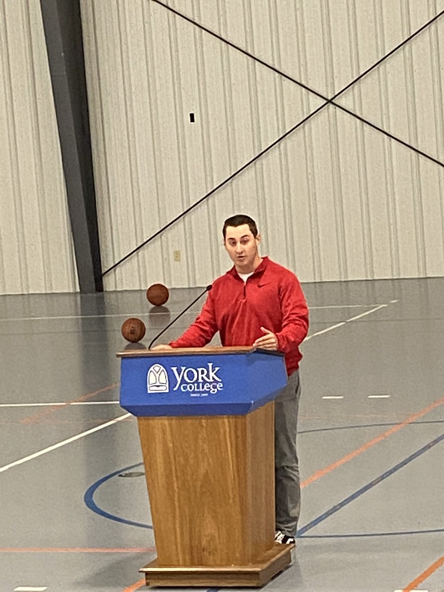 YCpierce's tweet photo. Great Chapel Talk today from Former PR Squad Rep, Cole Satterfield! @csatt_4 Thank you for your message as we finish out the semester! #MyYC #BeMoreAtYC https://t.co/aXMNzJrvSM