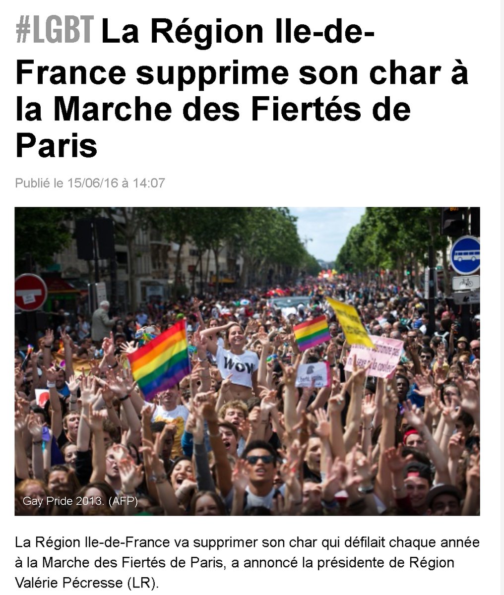 Caviardage #Wikipedia, voilà ce que Valérie Pécresse veut cacher, surtout ne retwittez pas ! 

Manifestation aux côtés de la manif pour tous, volonté de "démarier" les couples gays, opposition PMA/GPA, suppression du char de la région #IledeFrance à la Marche des Fiertés...