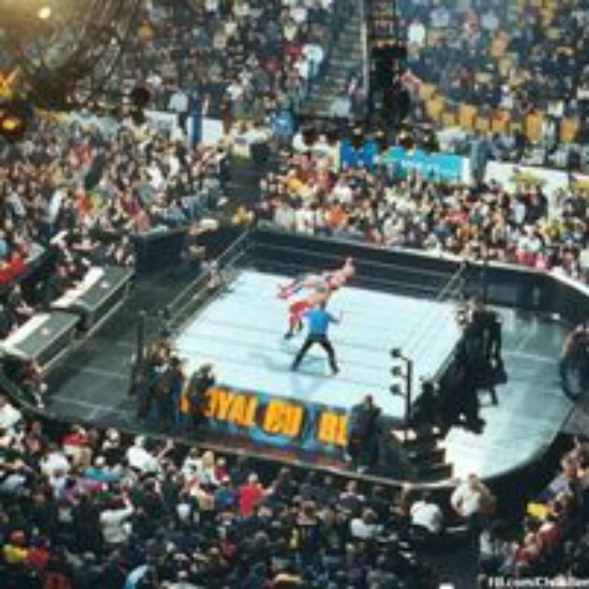 Kurt Angle A Great Aerial Photo Of My Match Vs Chris Benoit At Royal Rumble 03 For The Wwe Championship In Front Of A Sold Out Boston Crowd Where Chris Received