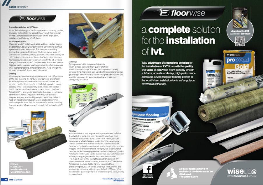 With a dedicated range of subfloor preparation, underlay, profiles, scotia and cutting tools for use with luxury vinyl, <a href="/floorwisehq/">floorwise</a> can provide a complete solution  👇😊contractflooringjournal.co.uk/ftp/april2021/…
#floorwise #flooring #floor #lvt