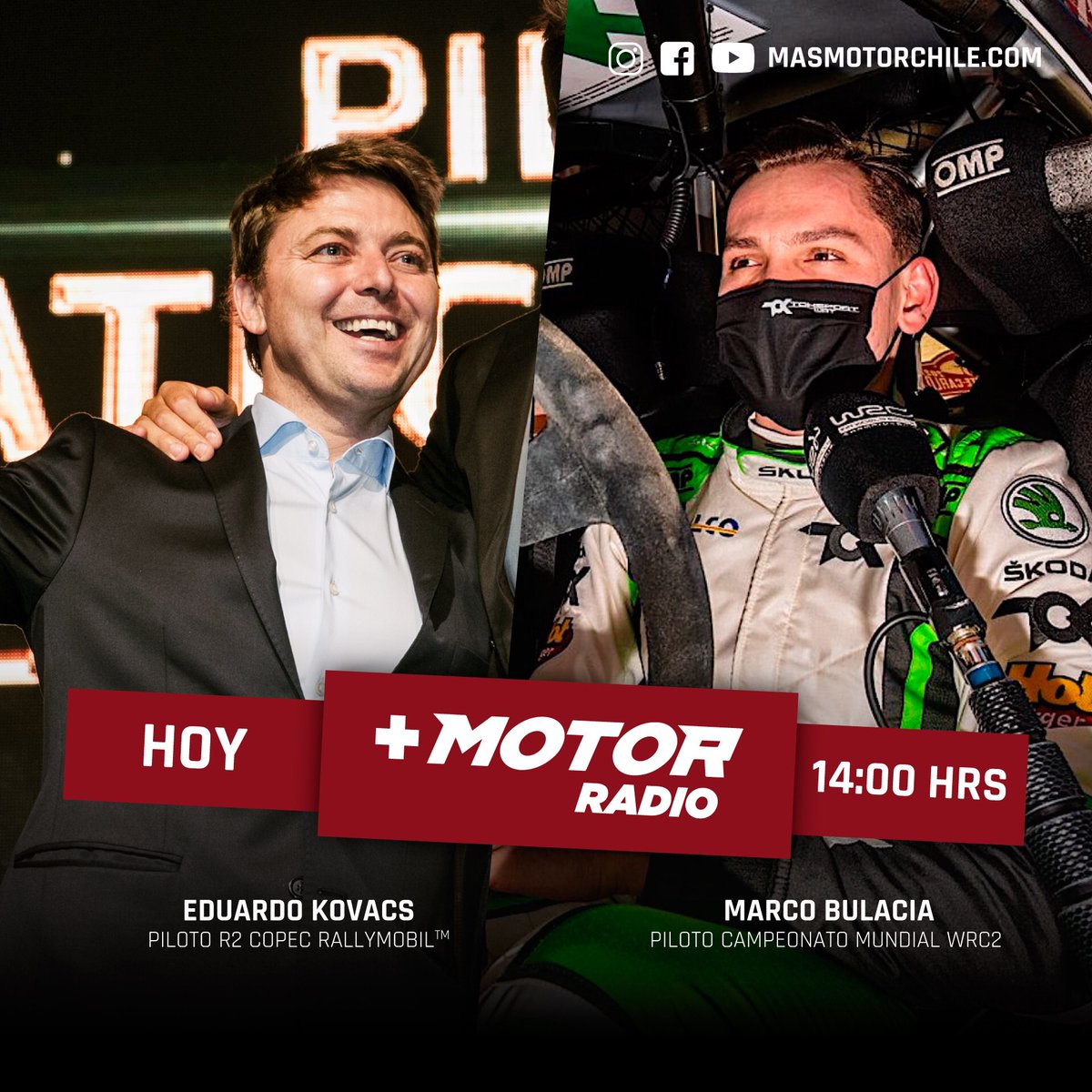 Imperdible #masmotorradio con novedades del Rally Mundial y el arribo a Chile del #Peugeot208 #rally4 

14:00 por masmotorchile.com
<a href="/MarquitoBulacia/">MarquitoBulacia</a>