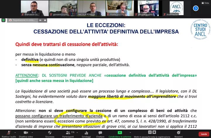 Si è svolto oggi il webinar gratuito del Centro Studi Nazionale ANCL dal titolo "𝐃𝐞𝐜𝐫𝐞𝐭𝐨 𝐒𝐨𝐬𝐭𝐞𝐠𝐧𝐢: 𝐜𝐨𝐧𝐟𝐞𝐫𝐦𝐞 𝐞 𝐧𝐨𝐯𝐢𝐭𝐚̀" che ha visto collegati quasi 800 iscritti❗Grazie ai nostri relatori!