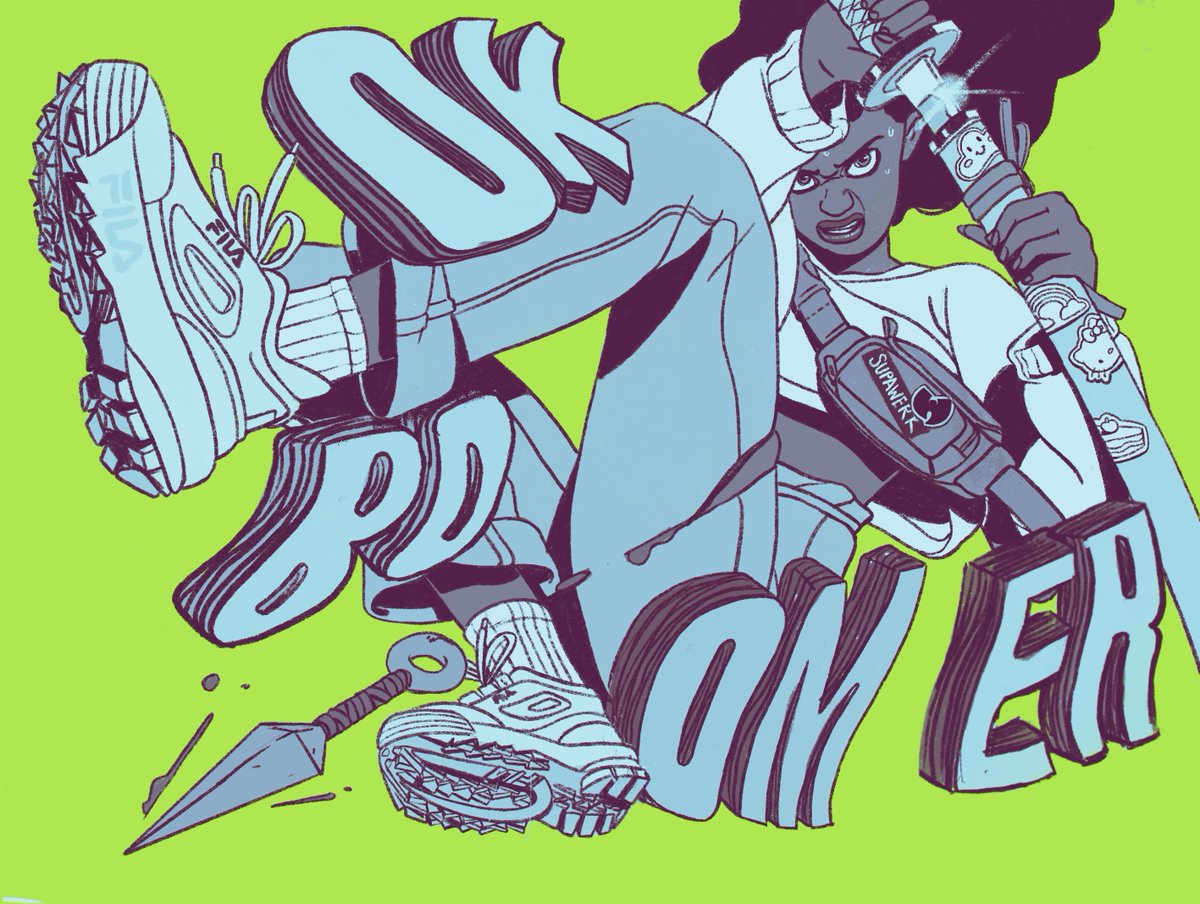 Raccoonnook's tweet photo. ✨Hello!✨ 
Its #PortfolioDay ✏️ 
I go by Dre/nook, I am an illustrator/designer who works as a creative director in mograph/animation. I work in both 2D&amp;3D and Love swords, witches, and Robots
📸https://t.co/Ltxg8vYwDW
🎨https://t.co/gLXJM6tYKT
💎https://t.co/szy0fziF6T https://t.co/aRbe0gdAOE