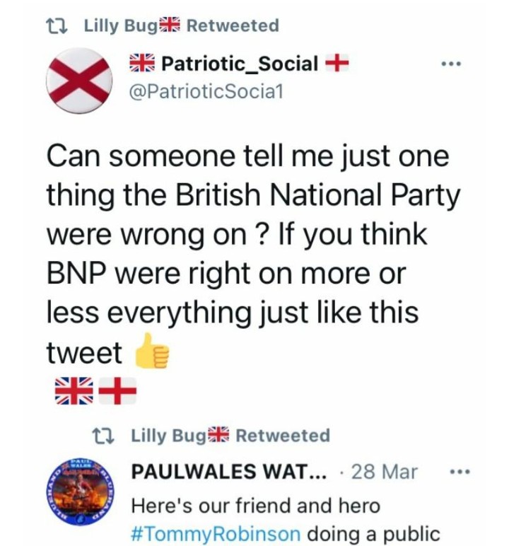 Racism also overflows from supporters and voters of the Party. Have a look at this vociferous Abolish supporter on  #Twitter. No one can disagree here is a racist and supporter of neo-Nazis and the fascist far-right17/32