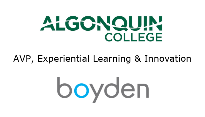 BoydenCanada's tweet photo. Boyden has partnered w/ @AlgonquinColleg in the recruitment of an AVP, Experiential Learning &amp; Innovation. Learn more here >> https://t.co/po5iXZzUlE https://t.co/1YtAYh6O4z