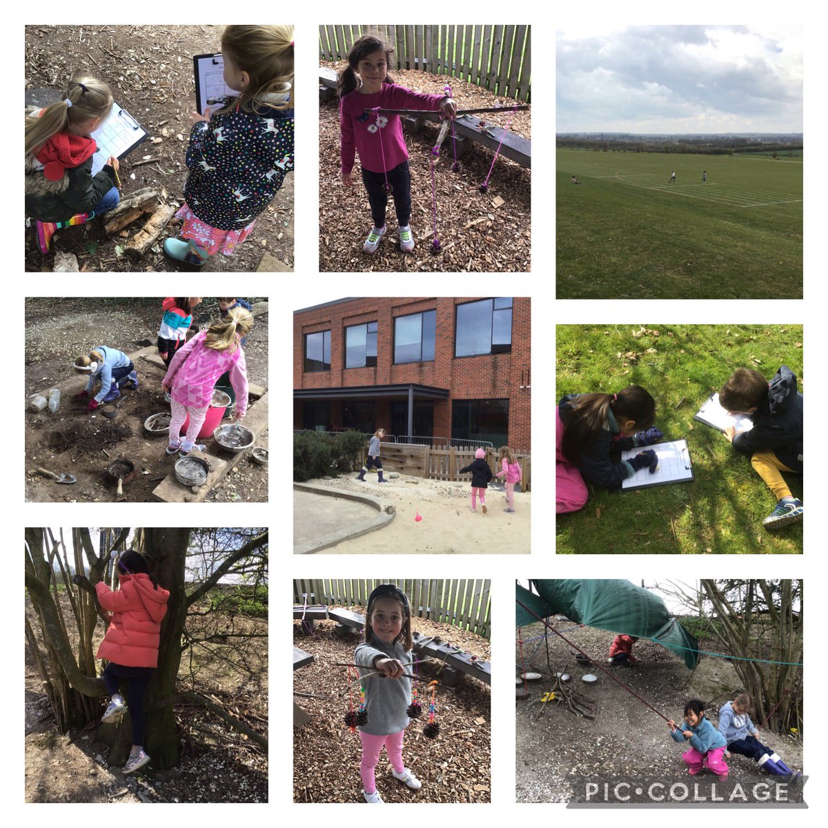 StSwithunsOL's tweet photo. Prep Pioneers #camp Day 2 - scavenger hunting, pine cone mobiles, damper bread twists baked over the #campfire, lots more muddy play and ever-more elaborate tarp dens, finished off with an all-important #egghunt!🐣🍫🦄🌳🌻🦋🌞 https://t.co/qJ7ASQhcUk