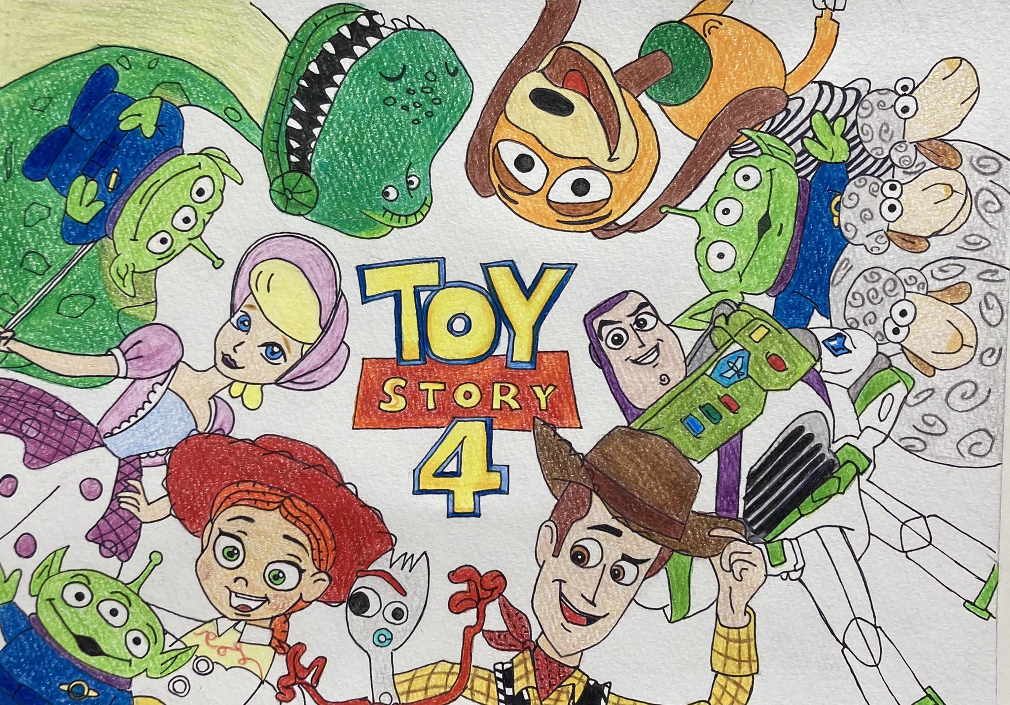 Twitter 上的 Myu Power Puff Girls 絵 模写 Toystory トイストーリー ウッディ バズライトイヤー ジェシー ボーピープ フォーキー 手描き 色鉛筆 絵が好きな人と繋がりたい Illust Paint Painting Draw Drawing Art Mydrawing Pen Pencil