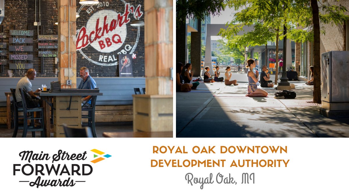 Downtown Royal Oak (@rodowntown) on Twitter photo We have been nationally recognized for our relief and recovery efforts during the pandemic with a Main Street Forward Award! 𤩠The Rebound Royal Oak Program included a local grant and a Downtown Dollars program. Thanks to <a href="/NatlMainStreet/">Main Street America</a> for the recognition! We have been nationally recognized for our relief and recovery efforts during the pandemic with a Main Street Forward Award! 𤩠The Rebound Royal Oak Program included a local grant and a Downtown Dollars program. Thanks to <a href="/NatlMainStreet/">Main Street America</a> for the recognition!