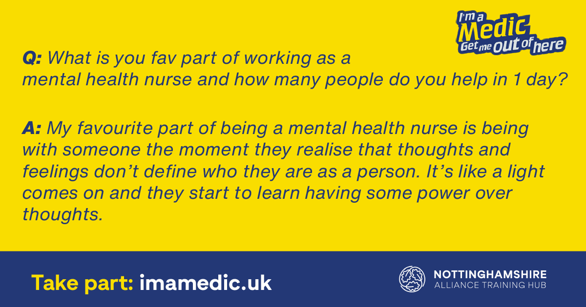 NottsAlliance's tweet photo. Lovely questions and answers from the previous "I'm a Medic" project. Teachers say "Some students who are normally very quiet in school became very active in the chat.β
Read more chat and register your interest with us: https://t.co/AXfW23ELSr
#ImaMedic #NHScareer #notts https://t.co/9PrYJZ4Bz8