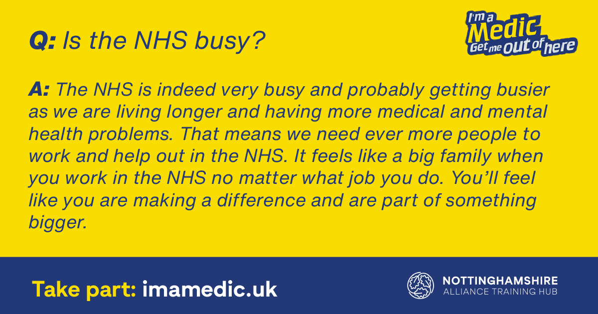 NottsAlliance's tweet photo. Lovely questions and answers from the previous "I'm a Medic" project. Teachers say "Some students who are normally very quiet in school became very active in the chat.β
Read more chat and register your interest with us: https://t.co/AXfW23ELSr
#ImaMedic #NHScareer #notts https://t.co/9PrYJZ4Bz8