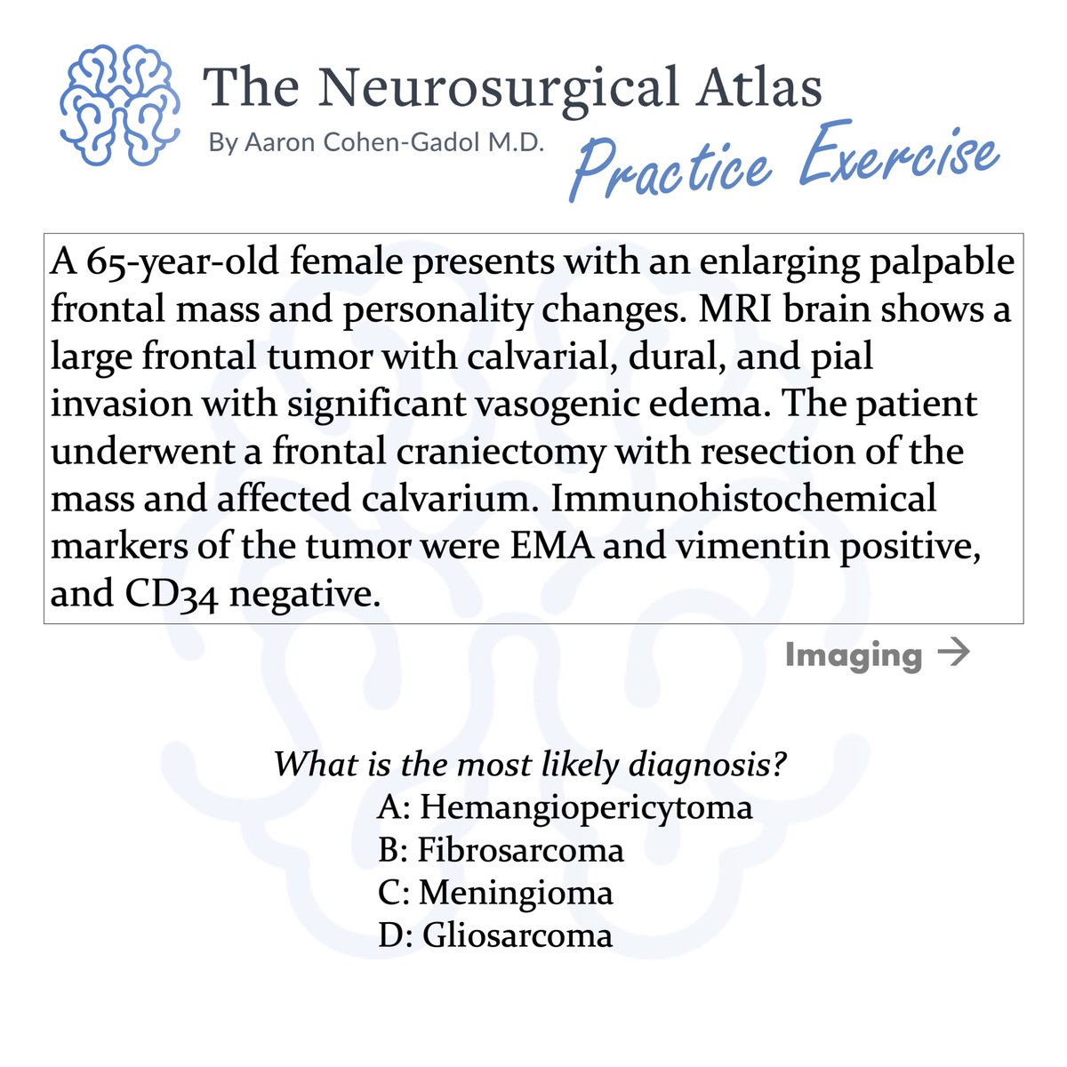 neurosurgatlas's tweet photo. Try this practice exercise based on #NeurosurgicalAtlas content. Comment your answer below! Discussion welcome and encouraged, good luck! 
@benkhendricks 
#MedTwitter #Neurosurgery #NSGY #surgery https://t.co/94zd2qIBzv