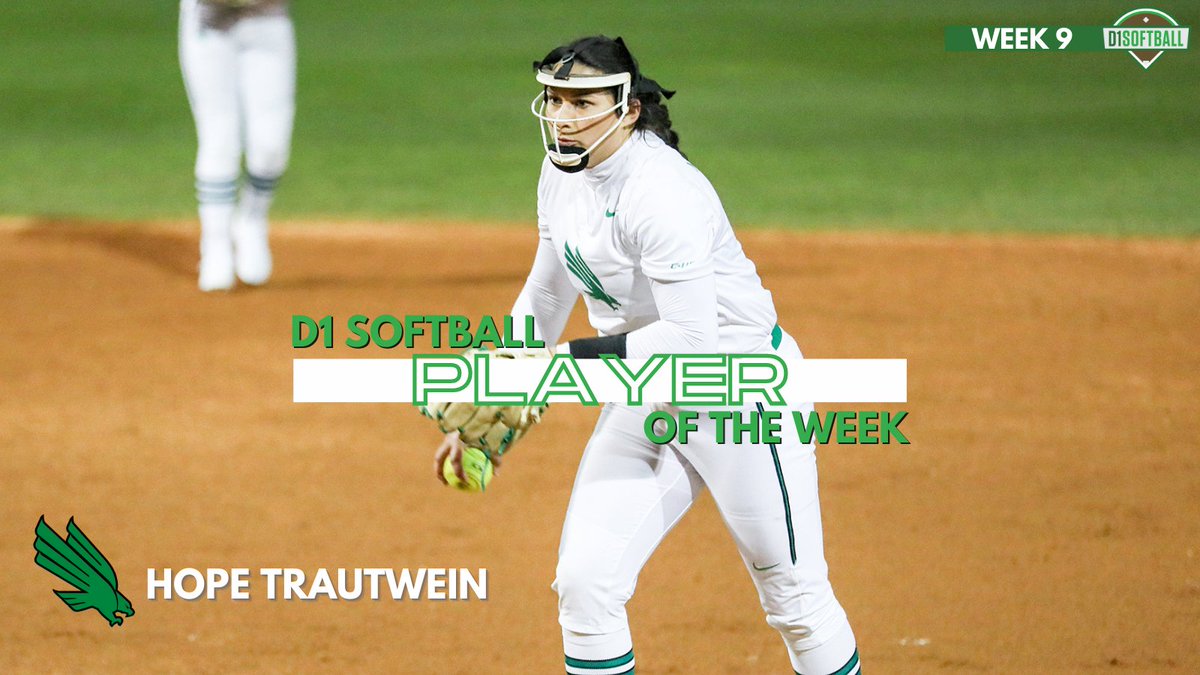 Week 9 | Player of the Week ➡️ Hope Trautwein, North Texas @MeanGreenSB x @hopetraut Read More - d1sb.co/3mGEPmH
