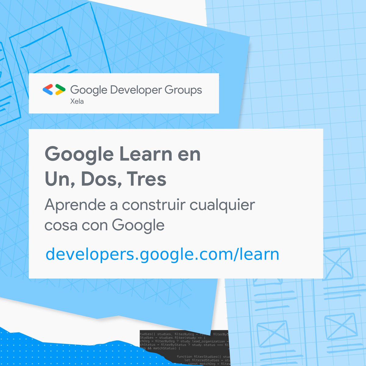gdgxela's tweet photo. ¡Un, Dos, Tres!
Sección dedicada a darte a conocer recursos para que puedas ampliar tu formación en tecnología.
Hoy te presentamos: Google Learn. #GDGXELA #GoogleDevelopersGroup #GoogleLearn https://t.co/Hlz5NAtbUT