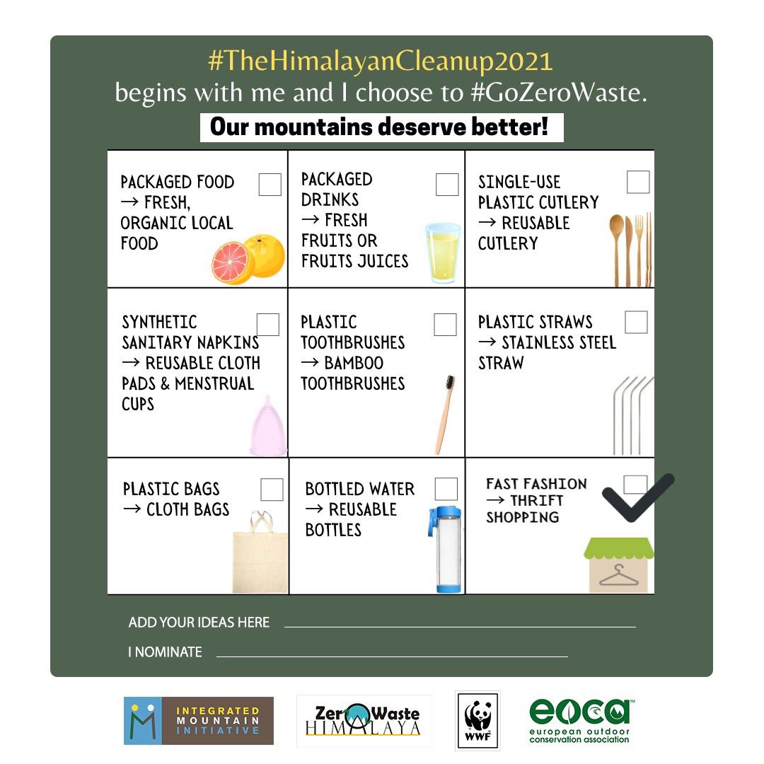 irnamrata's tweet image. I have decided to not buy fast fashion anymore, make myself more aware of the costs involved in clothes I buy and now buy only pre used and repurposed clothes and things. Trying to de clutter as well as #GoForZeroWaste for #TheHimalayanCleanup 2021 🤞🏾🤞🏾