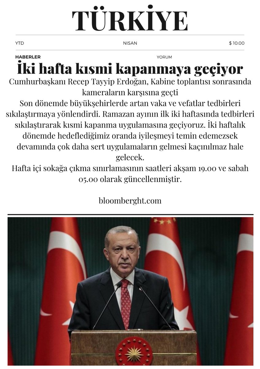 Türkiye 
iki hafta kısmı kapanmaya geçiyor