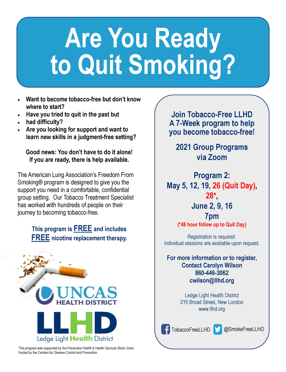 SmokeFreeLLHD's tweet photo. Congrats to our March program graduates! Enrolling for the May program NOW! Call us 860 446 3062 https://t.co/EfXnrVoWOB