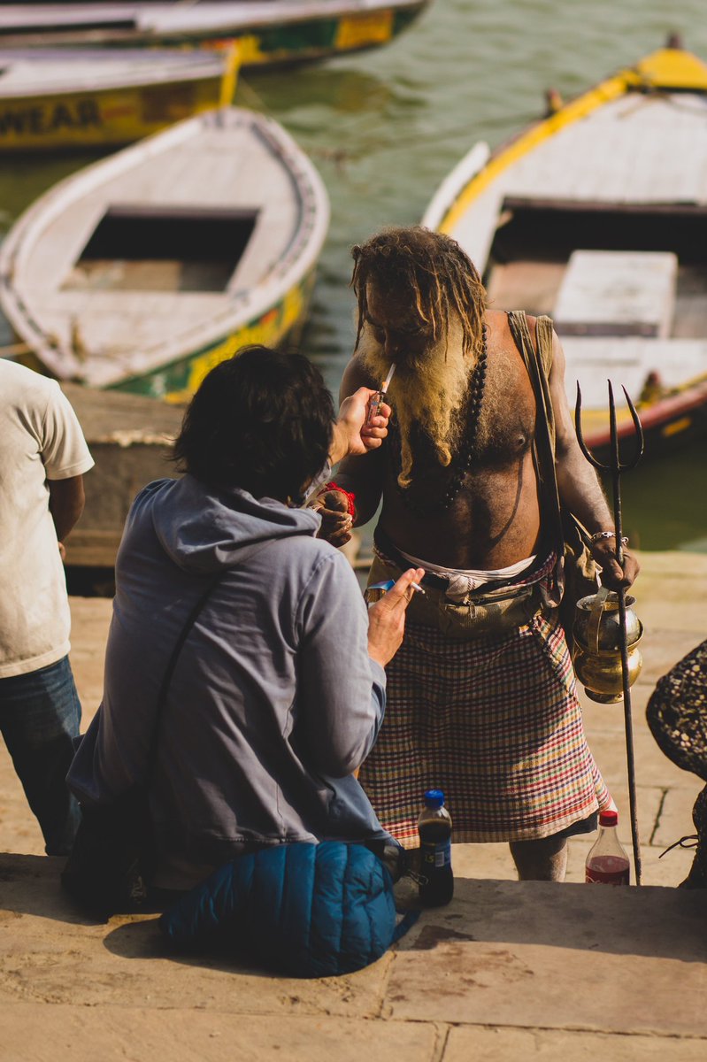 Something about this saadhu’s candor in the moment gets me every single time 😂 Varanasi, India circa January 2020 #Varanasi #india #streetphotography  #travelphotography